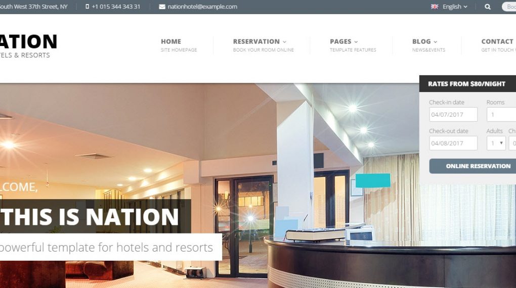 Nation Hotel wordpress theme