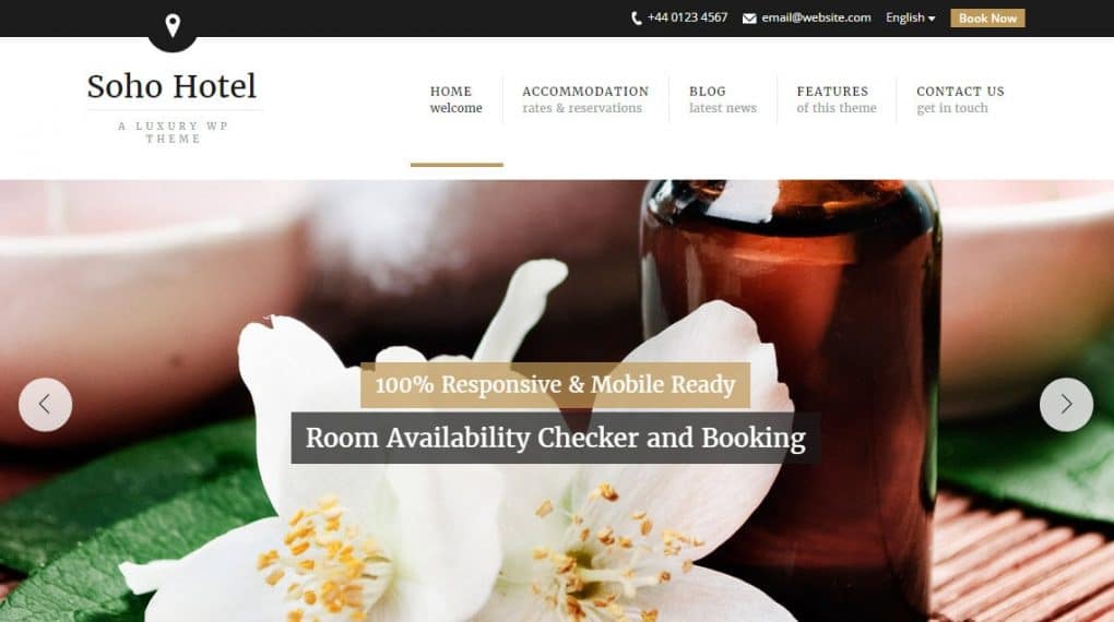 Soho Hotel wordpress theme