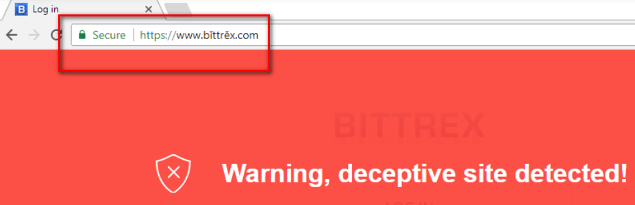 Website giả mạo sàn Bittrex